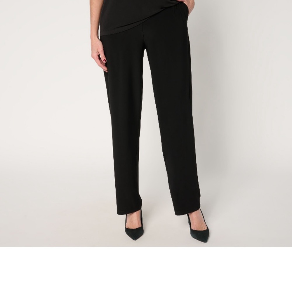 Susan Graver Black Straight Leg Pants Professional Style